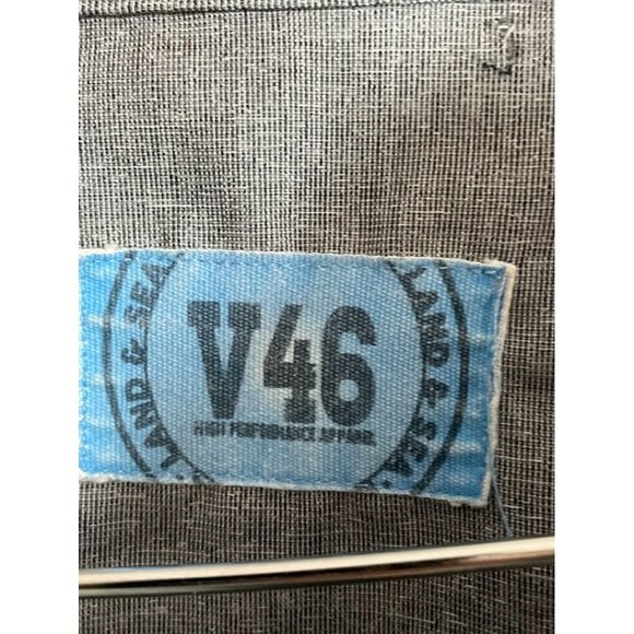 V46 - Men's Grey Short Sleeve Button Up Shirt - Size L - Picture 3 of 7